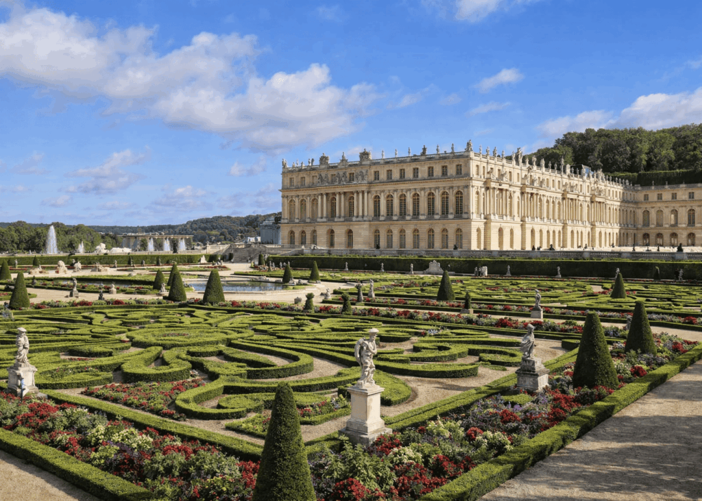 chateau-de-villandry-vue-de-face-avec-ses-jardins-fleuris