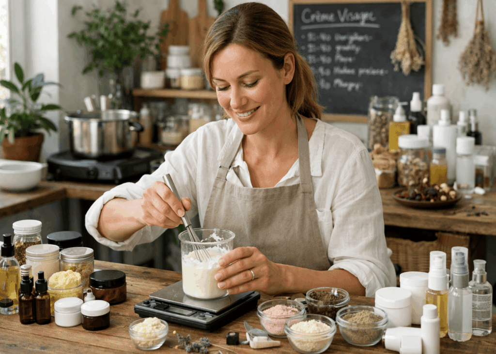 jeune-femme-souriante-qui-fait-un-atelier-création-de-cosmetiques