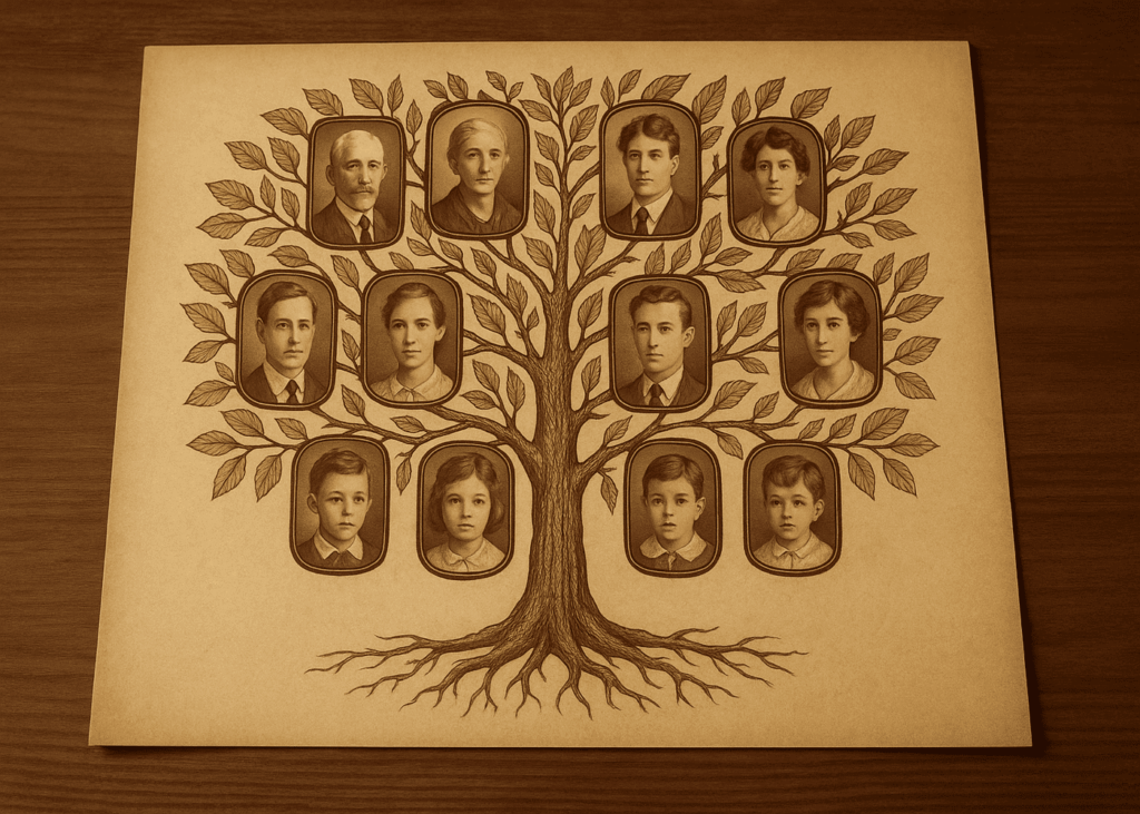arbre-genealogique-personnalise-avec-photos-pose-une-table