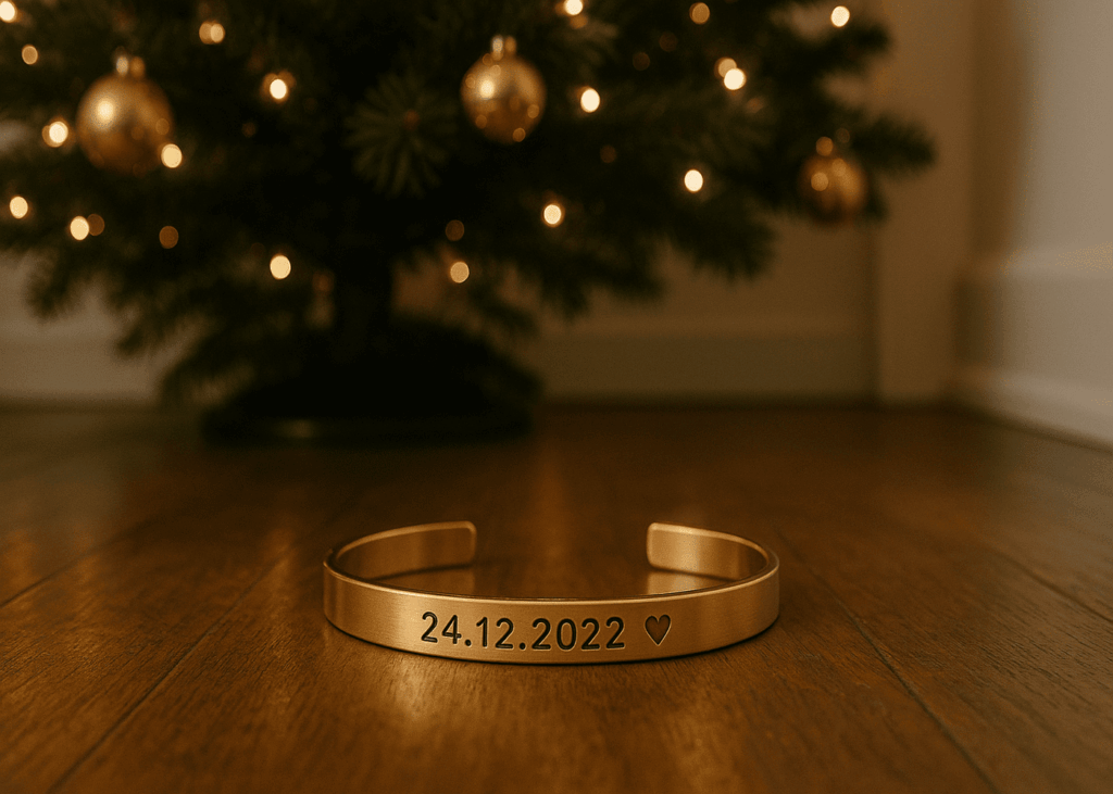bracelet-grave-avec-une-date-et-un-coeur-au-pied-d-un-sapin