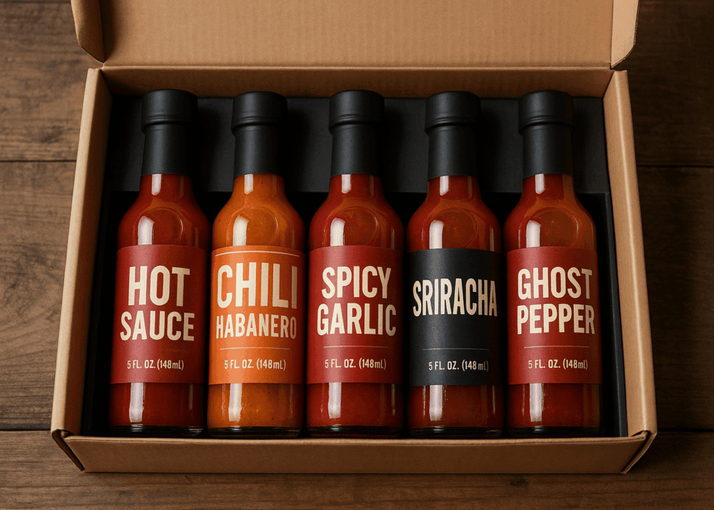 coffret-de-sauces-piquantes-pose-sur-un-table