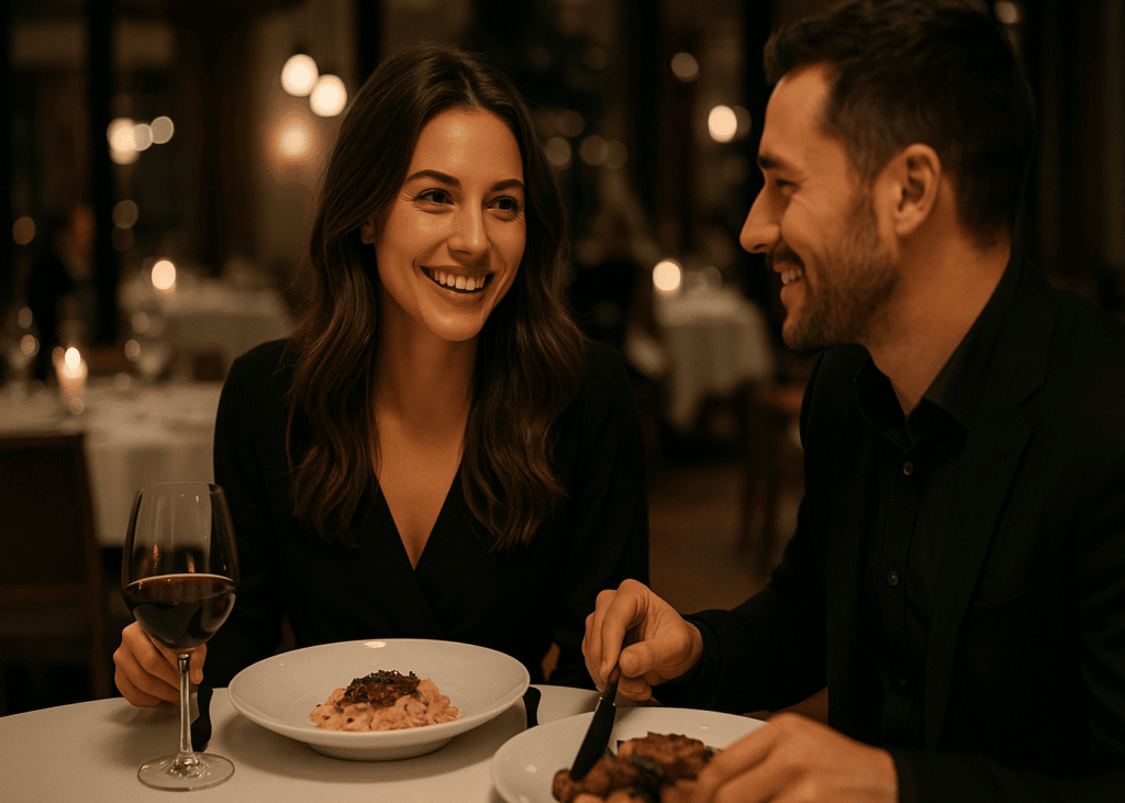 femme-dans-un-restaurant-gastronomique-avec-son-copain