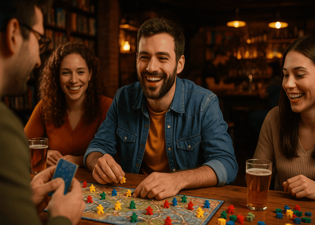 homme-dans-un-bar-a-jeux-de-societe-avec-des-amis