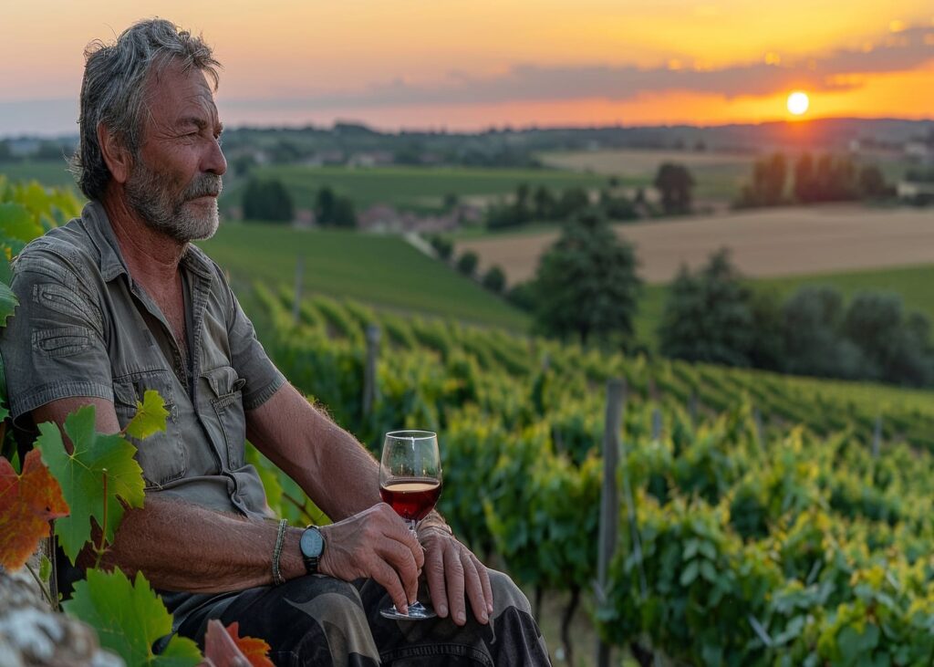 homme-qui-deguste-un-verre-de-vin-assis-pres-des-vignes