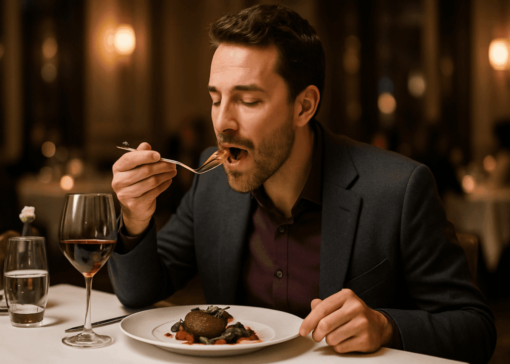 homme-qui-mange-dans-un-restaurant-gastronomique