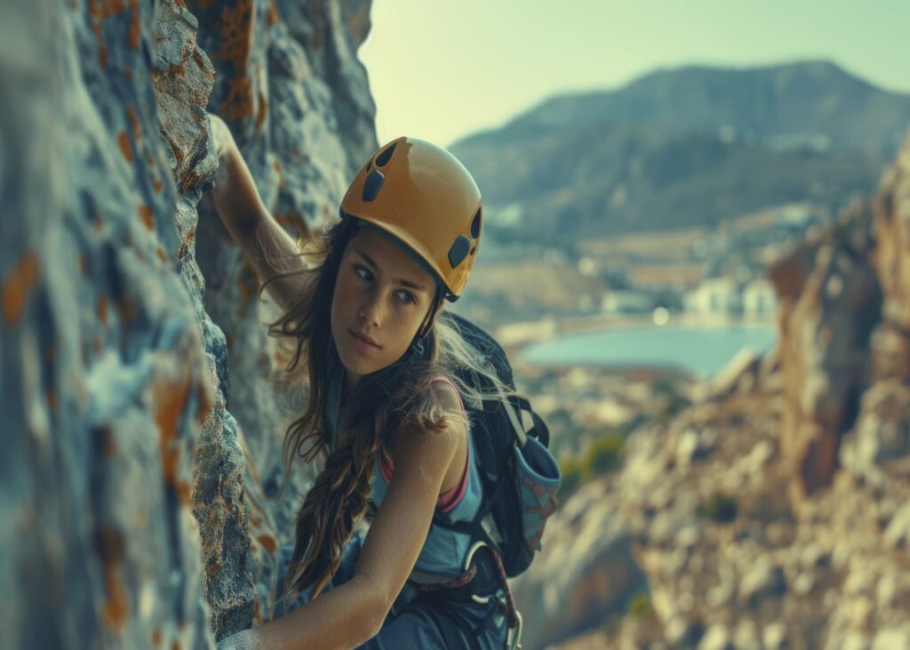 jeune-femme-qui-fait-de-l-escalade-sur-une-falaise-avec-vue-sur-la-mer