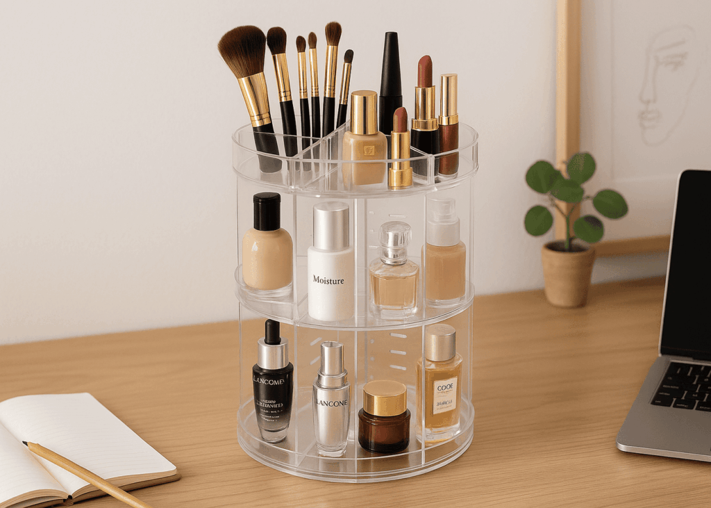 organisateur-de-maquillage-rotatif-pose-sur-un-bureau