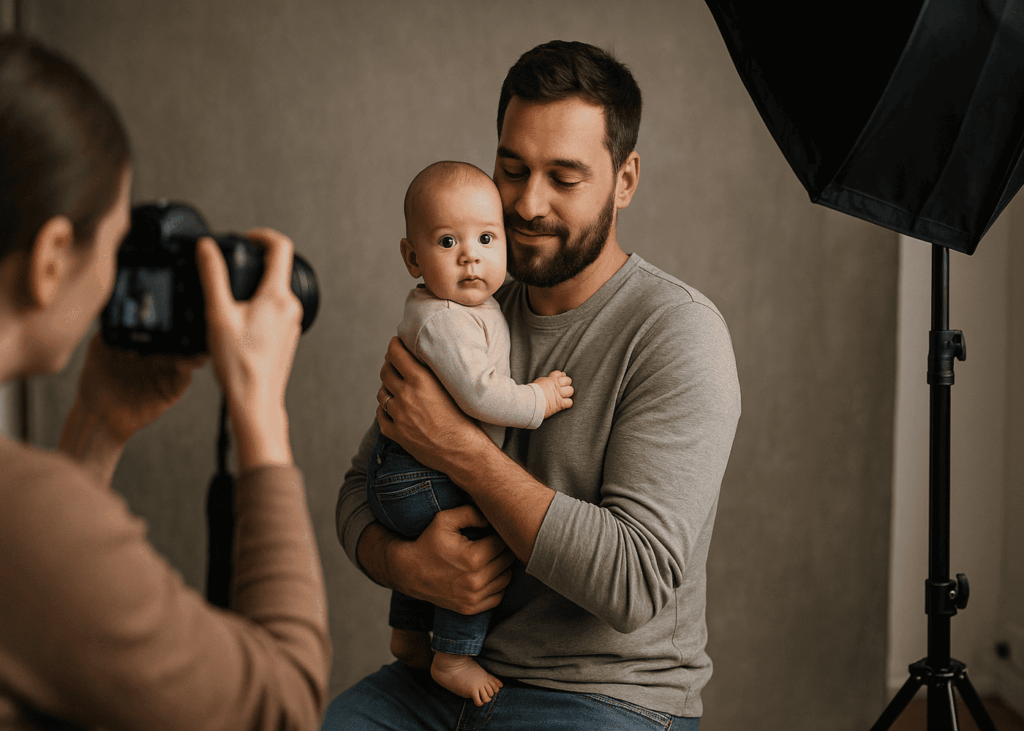 papa-qui-fait-un-shooting-photo-avec-son-bebe