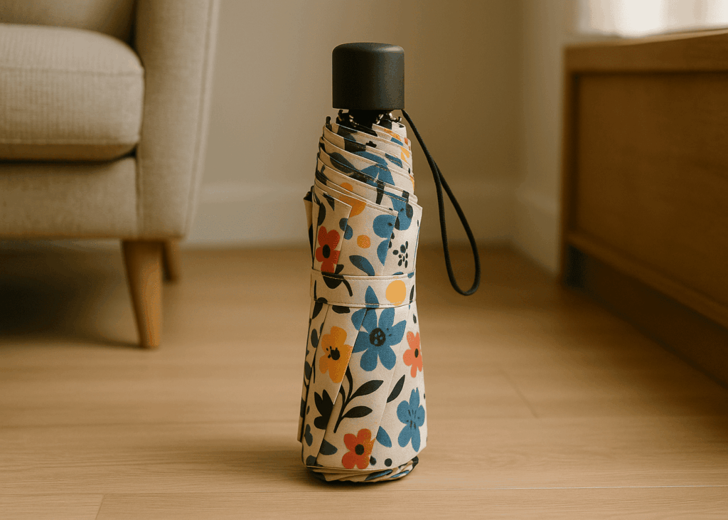 parapluie-compact-a-motifs-pose-par-terre-dans-une-piece