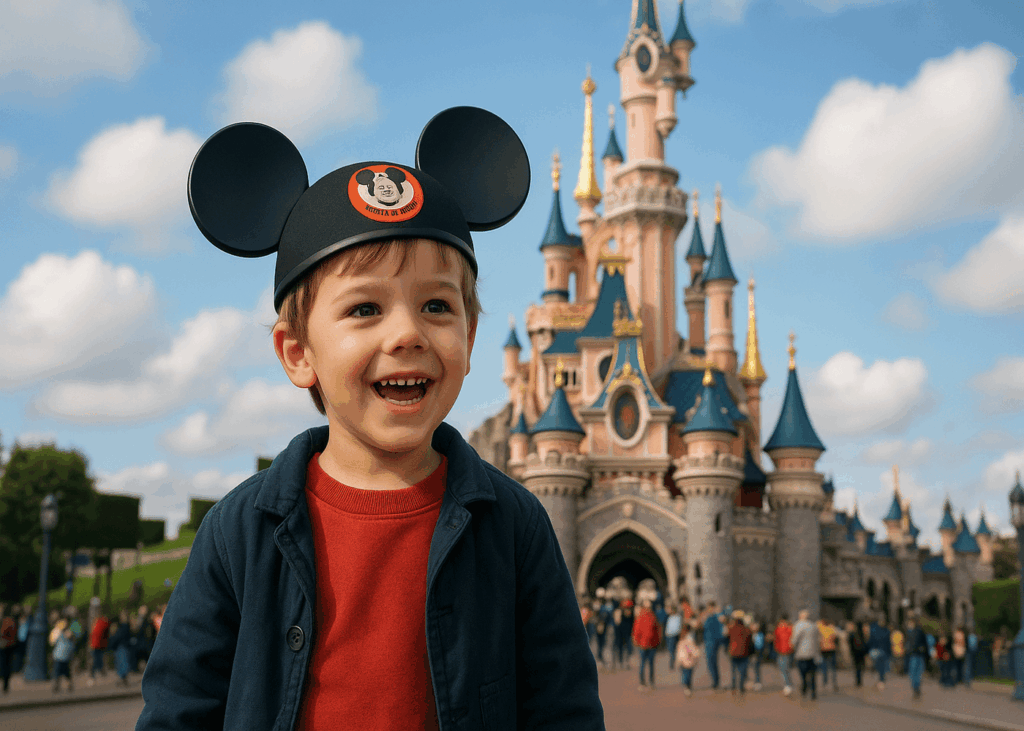 petit-garcon-qui-sourit-devant-le-chateau-de-disneyland-paris