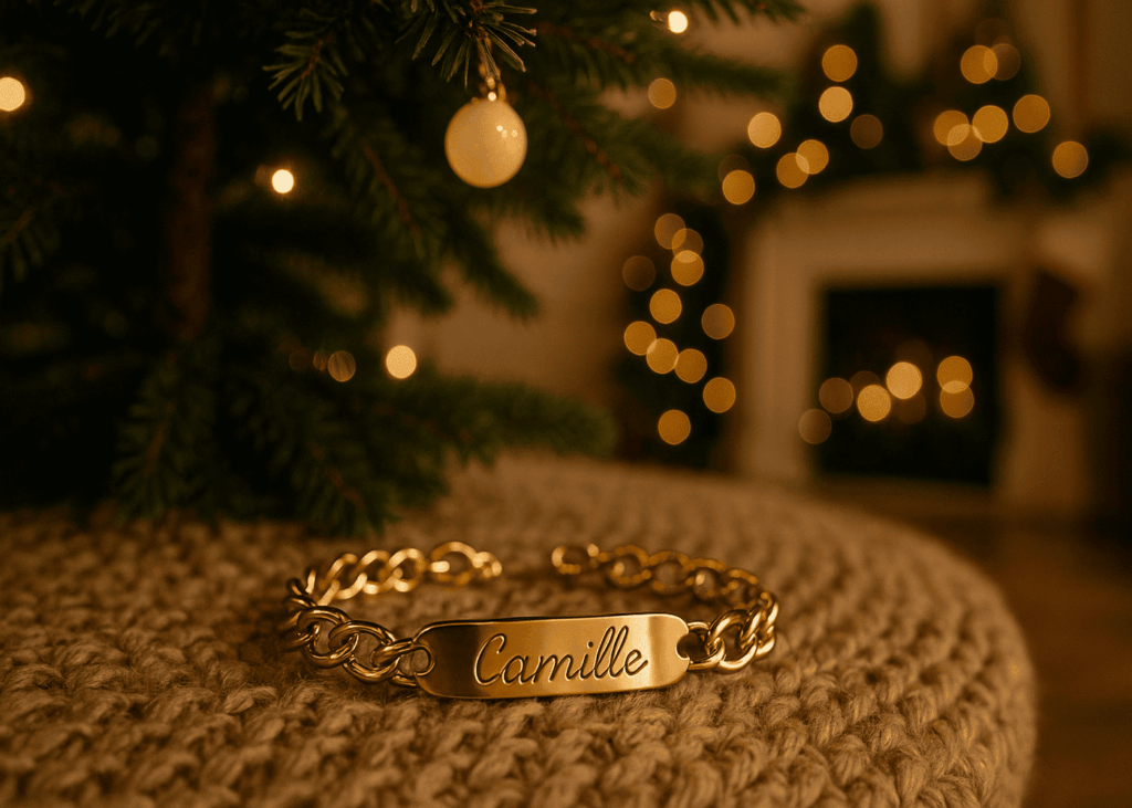 bracelet-en-or-grave-camille-au-pied-d-un-sapin-de-noel