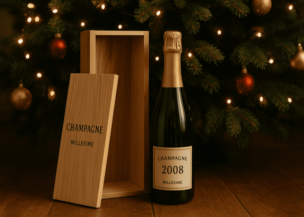coffret-champagne-millesime-au-pied-d-un-sapin-de-noel