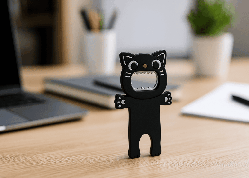 decapsuleur-en-forme-de-chat-poses-un-bureau-de-travail