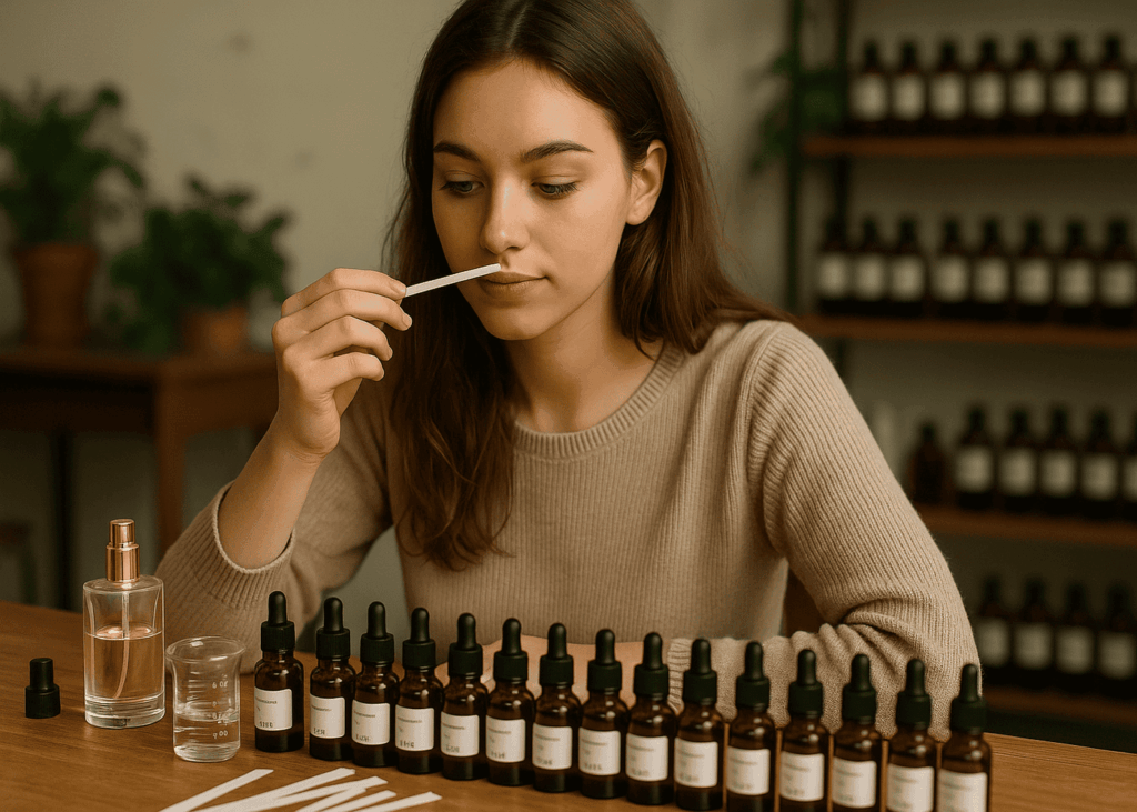 femme-de-20-ans-qui-fait-un-atelier-creation-de-parfum