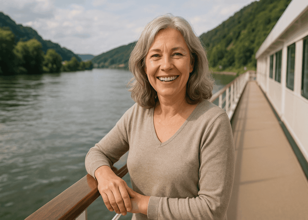 femme-de-50-ans-sur-un-bateau-pendant-une-croisiere-fluviale
