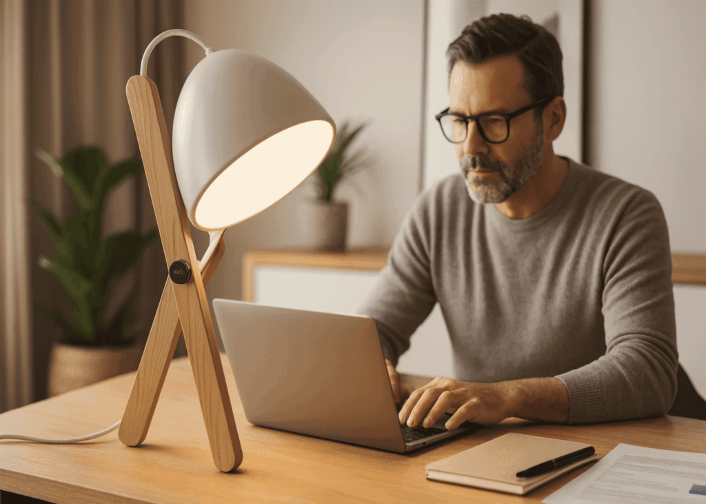 homme-de-40-ans-avec-des-lunettes-qui-travaille-sur-un-ordinateur-eclaire-par-une-lampe