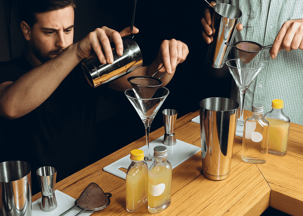 homme-qui-fait-un-cocktail-pendant-un-cours-de-mixologie