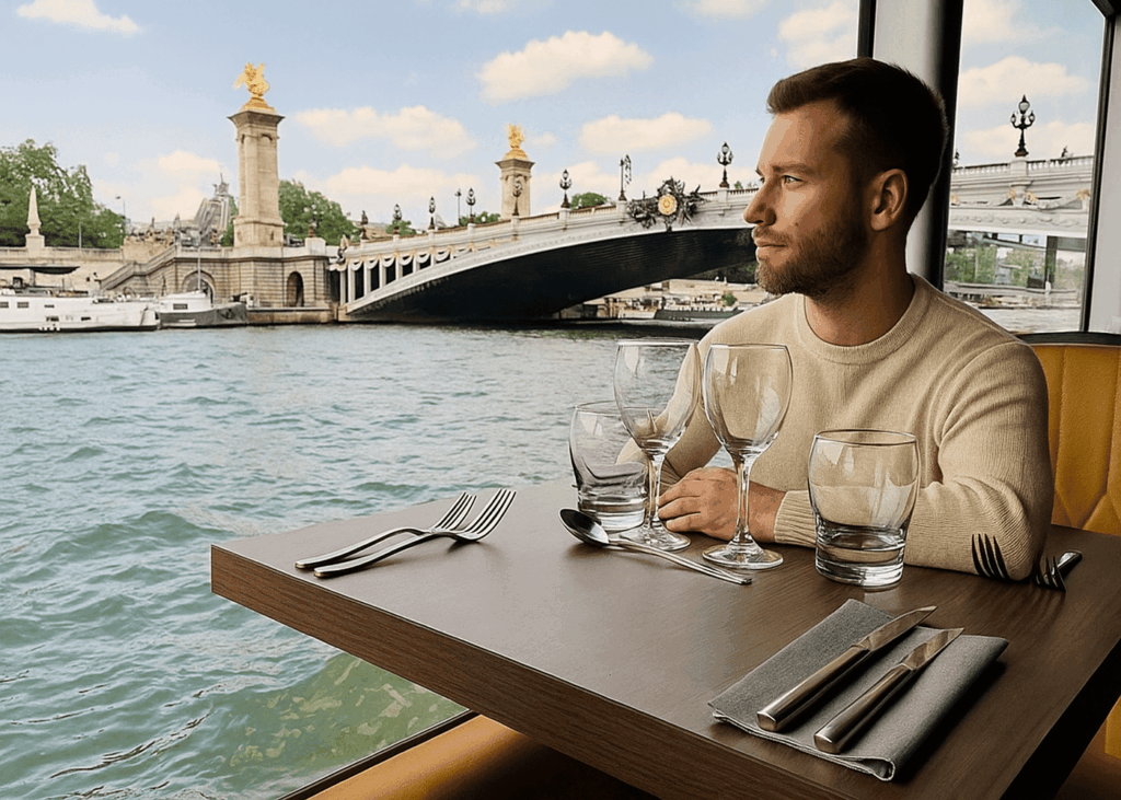 homme-sur-une-peniche-qui-fait-un-dejeuner-croisiere-sur-la-seine