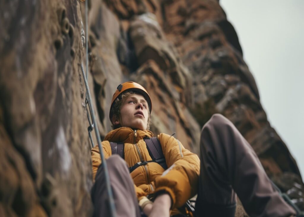 jeune-homme-blond-assis-qui-fait-de-la-via-ferrata