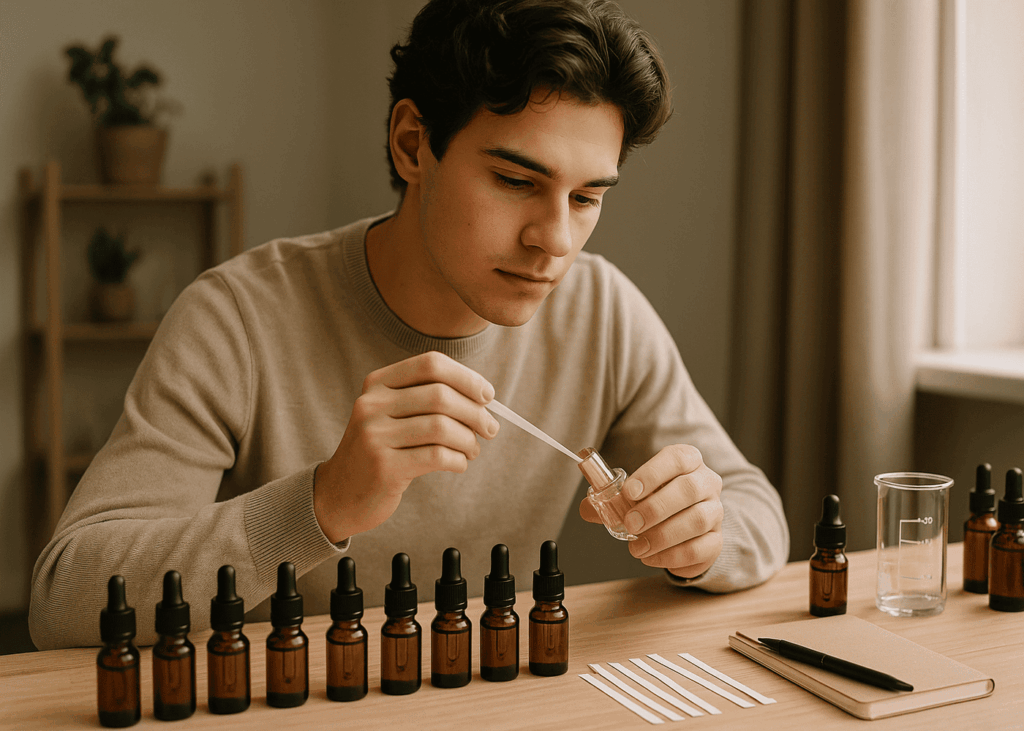jeune-homme-qui-fait-un-atelier-de-creation-de-parfum