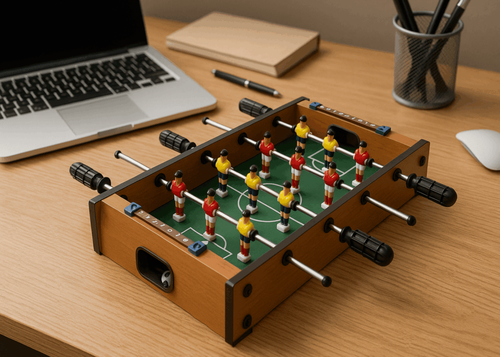 mini-baby-foot-sur-un-bureau-de-travail