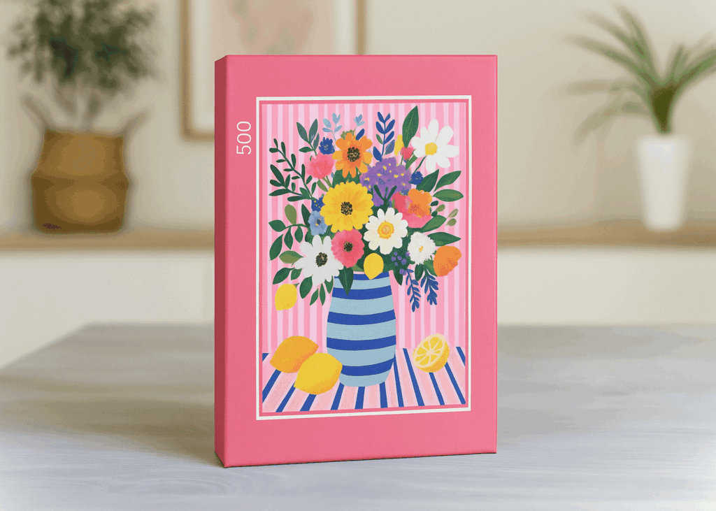 puzzle-de-fleurs-roses-pose-sur-une-table