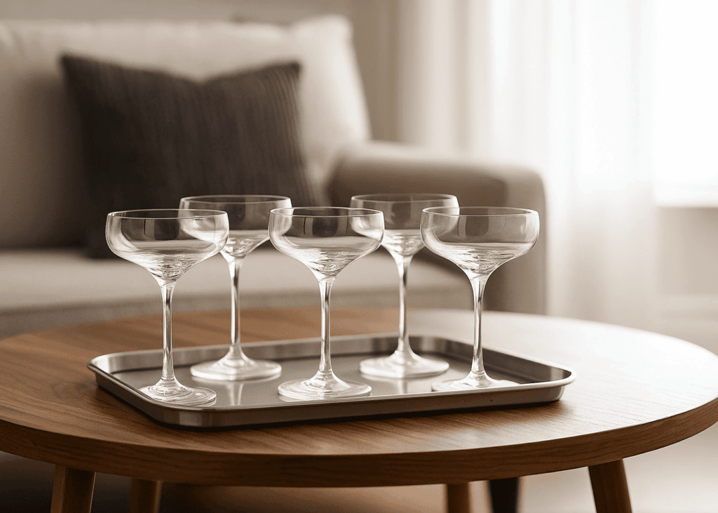 set-de-verres-a-coktails-pose-sur-une-table-du-salon