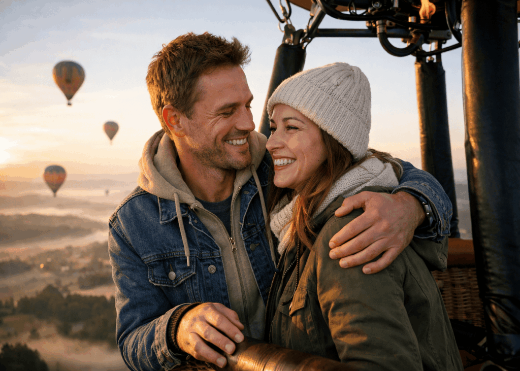 couple-heureux-qui-se-font-un-calin-pendant-un-vol-en-montgolfiere