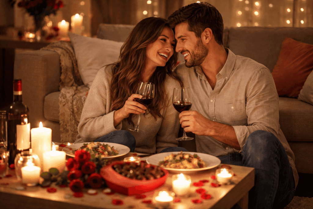 couple-qui-celebre-la-saint-valentin-chez-eux