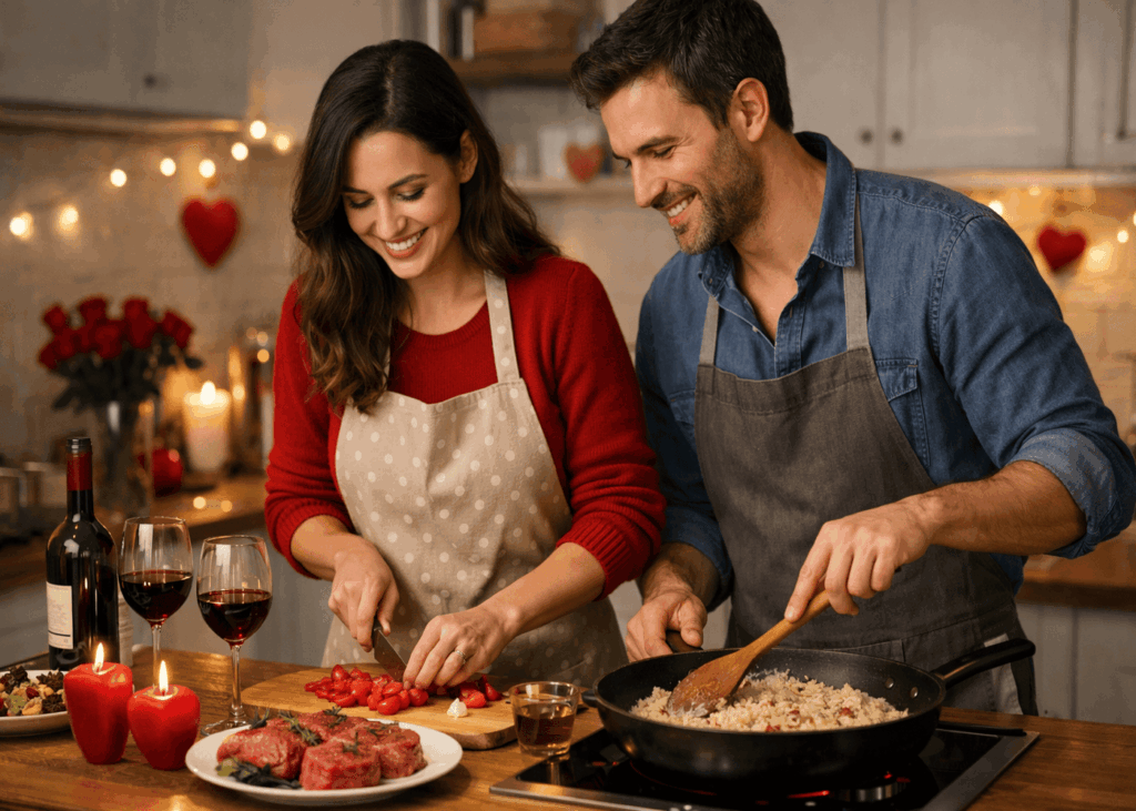 couple-qui-cuisine-ensemble-leur-diner-de-saint-valentin