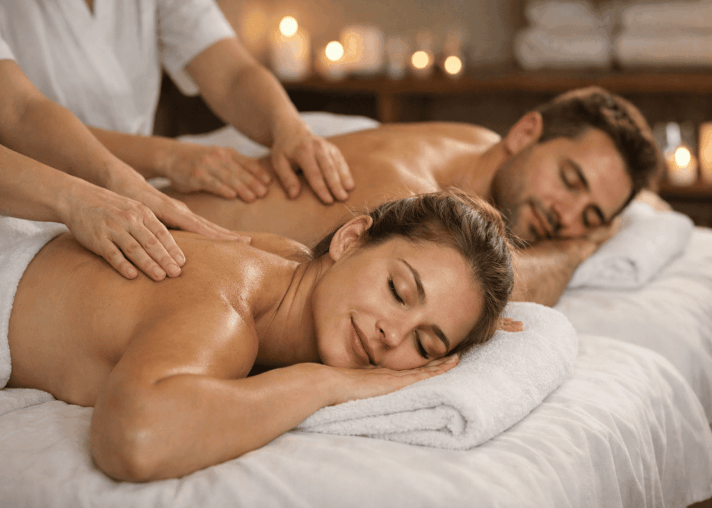 couple-qui-profite-d-un-massage-en-duo-dans-un-institut