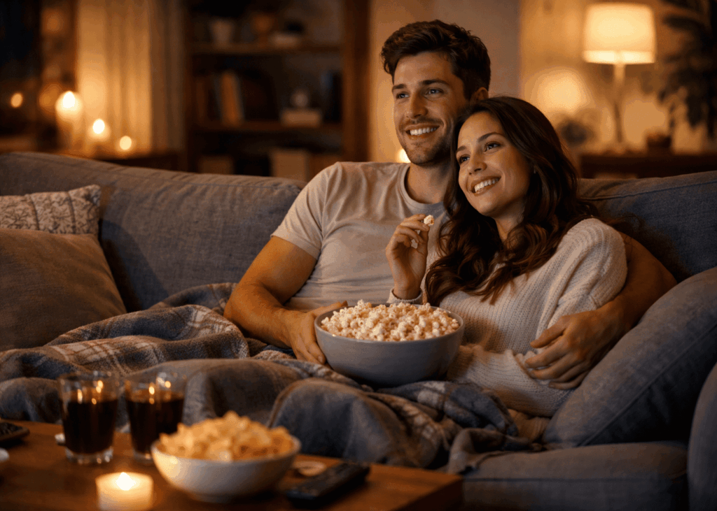 couple-qui-se-font-une-soiree-film-en-amoureux-sur-le-canape