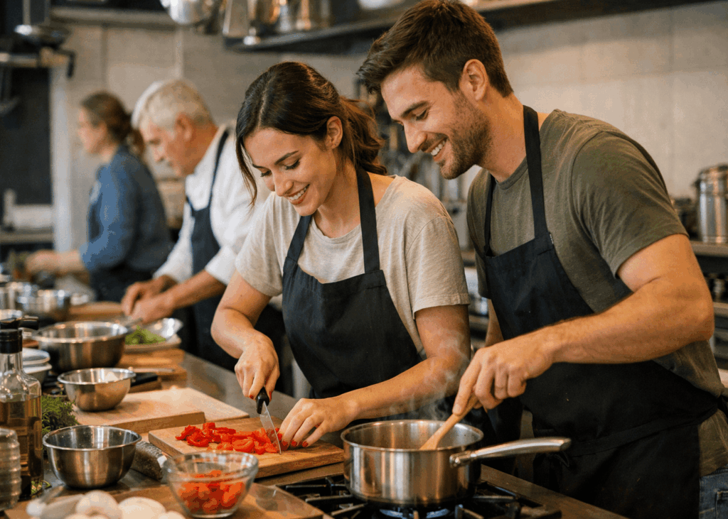 couple-qui-sourie-en-cuisinant-pendant-un-cours