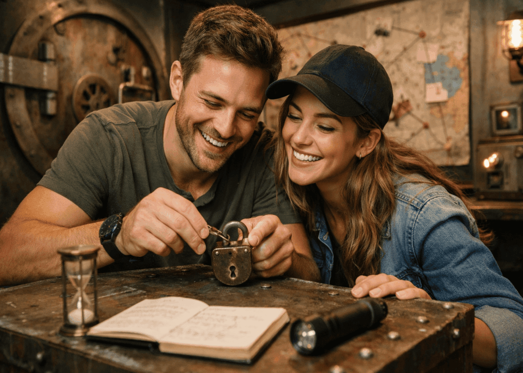 couple-souriant-qui-fait-un-escape-game