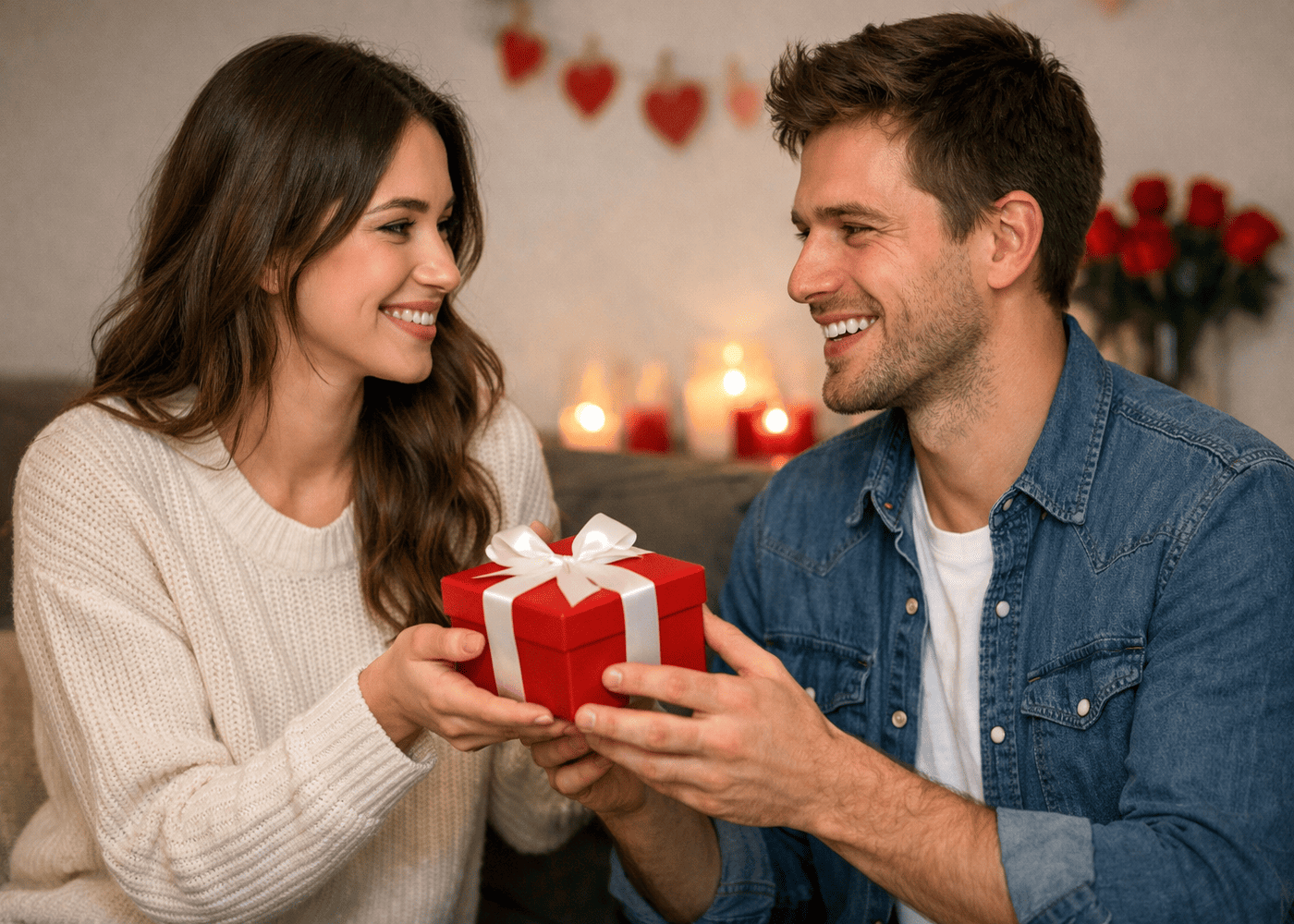 femme-qui-offre-un-cadeau-de-saint-valentin-rouge-a-son-copain