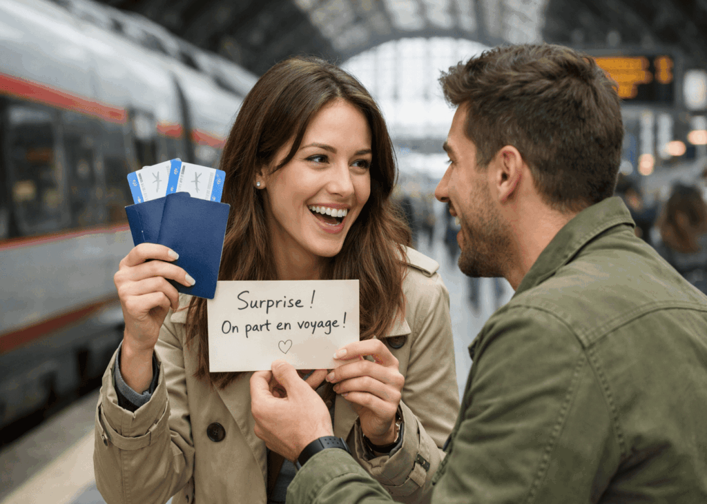 femme-qui-offre-un-voyage-surprise-a-son-copain-a-la-gare