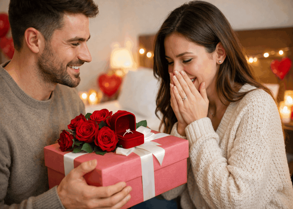 homme-qui-offre-un-cadeau-et-des-roses-rouges-a-sa-copine-heureuse