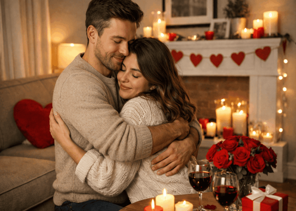 jeune-couple-qui-se-fait-un-calin-dans-leur-salon-decore-pour-la-saint-valentin