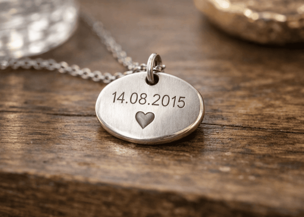 pendentif-en-argent-grave-avec-une-date-et-un-coeur
