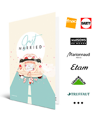 Carte de vœux 2 en 1 Just married