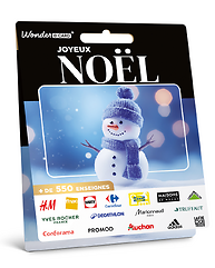 Carte Joyeux Noël Bonhomme de neige