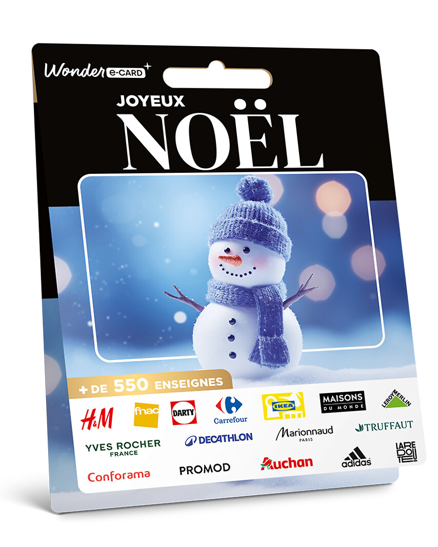 Carte Joyeux Noël Bonhomme de neige