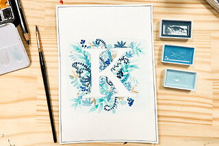 Atelier lettres fleuries à l'aquarelle à Annecy (74)