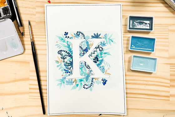 Atelier lettres fleuries à l'aquarelle à Annecy (74)