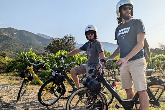 Balade œnologique en Solex à Argelès-sur-Mer (66)