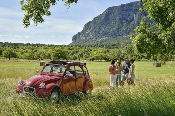 Excursion en 2 CV dans les vignobles près de Montpellier (34)