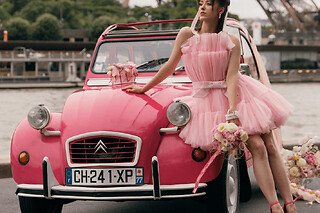 Balade d'une journée en 2CV Rose à Paris