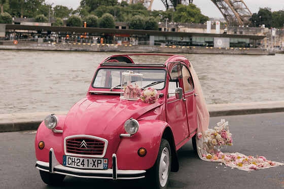 Balade d'une journée en 2CV Rose à Paris