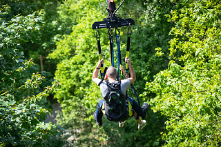 Tyrolienne géante depuis le Viaduc de la Souleuvre (14) - Solo