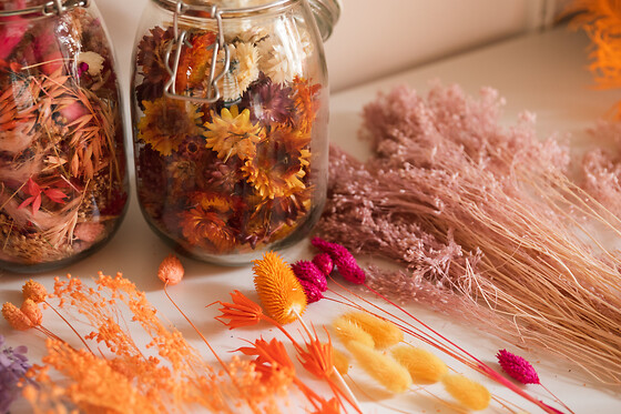 Atelier création d'un bouquet en fleurs séchées à Paris 20ème